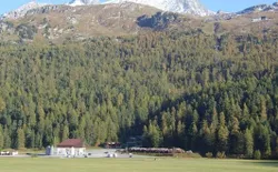 Bild 11: Aussicht vor dem Haus Richtung Bergbahn Corvatsch/Furtschellas
