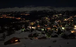 Bild 10: Winter - Blick Abends auf Dorf Vercorin